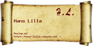 Hans Lilla névjegykártya